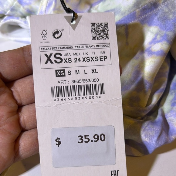 Zara White and Light Purple Floral Bodysuit - Picture 8 of 8